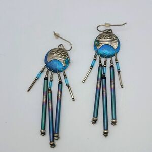 Tabra Sterling Niobium Sterling Silver Vintage Hand Crafted Earrings